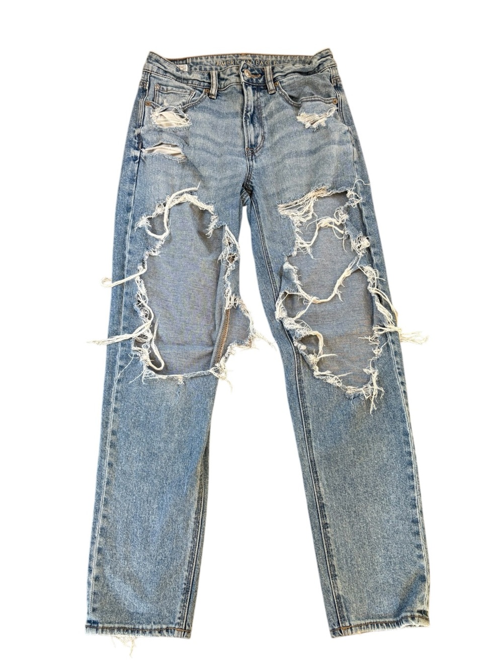 American Eagle Distressed Mom Jeans.  Size 6 Long